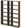 Bibliothèque 182x34x224 cm décor noyer vernis - VICTOR