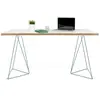 TemaHome M&s - Bureau 140 cm avec plateau blanc et pieds design noirs - gozar