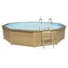 Naturalis Piscine béton aspect bois en kit décagonale - 4.95 x 1.40 m