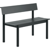 Muuto - Banc avec dossier Linear - Noir - Acier galvanisé thermolaqué ...