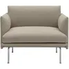 Muuto - Fauteuil rembourré Outline - Beige - Tissu Ecriture - Designer...