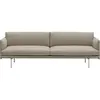 Canapé 3 places en aluminium poli 220 cm Outline - Muuto