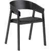 Fauteuil en chêne noir et assise en cuir Cover - Muuto