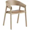 Fauteuil en chêne naturel et assise en cuir Cover - Muuto