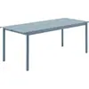 Table d'extérieur en acier bleu ciel 200 x 75 cm Linear - Muuto