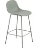 Chaise de bar 65 cm vert gris piétement tubes Fiber - Muuto