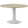 Table à manger ronde en chêne massif huilé et piètement gris 120 cm Mi...