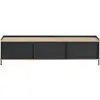 Buffet en acier plié noir et chêne naturel 48 x 186 cm Enfold - Muuto