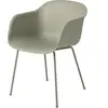 Fauteuil gris vert piétement tubes Fiber - Muuto