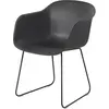 Fauteuil noir piétement traîneau Fiber - Muuto