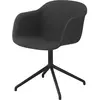 Fauteuil noir piétement pivot et assise textile Fiber - Muuto