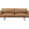 Muuto - Canapé 2 places Outline - Marron - Cuir pleine fleur - Designe...