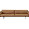 Muuto - Canapé Outline en cuir 3 places Cognac taille unique