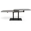 Table Basse 128x70x40cm Céramique Grisse Et Métal Noir