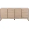 Hellin Buffet 4 portes 180x40x80 cm décor chêne blanchi - LINEY