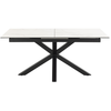 Hellin Table rectangulaire extensible en céramique L168/210 blanc marbre