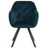 AC Design Furniture fauteuil pivotant velours LOLA bleu