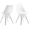Chaise Eris PP blanc - chrome - ACTONA - Contemporain - Design - Polypropylène et cuir écologique - Métal
