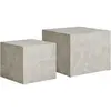 EBUY24 Lot de 2 tables basses carrées effet marbre 50x50cm - Beige - Prague