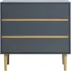 House Nordic Commode 3 tiroirs 80x40x80 cm bleu canard et naturel