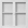 EBUY24 Vitrine murale 80x18x80 cm en verre et métal blanc - KUBIX