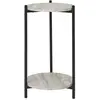 HOUSE NORDIC Leuven - table d'appoint ronde effet travertin et métal ø27cm