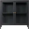House Nordic Buffet 2 portes vitrées 80x35x80 cm en métal noir - KITY