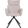 Cordoba chaise de salle à manger avec pied rotatif gris clair.