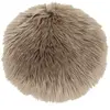 House Nordic Coussin de siège rond en peau d'agneau artificielle marron grise 35 cm