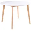 House Nordic Table à manger 2 personnes ronde en bois - Blanc
