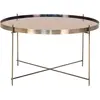 Table Basse Ronde En Verre Et Acier Laiton Venezia Ø70cm-doré