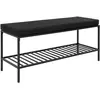 M&s - Banc En Tissu Et Métal Avec Étagère L100cm - Noir - Vita