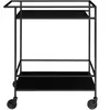House Nordic Vita Chariot-bar sur roulettes avec 2 tablettes de rangement, noir.