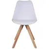 Chaise de table à manger en cuir blanc à pieds en bois House Nordic