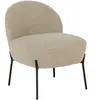 House Nordic - Fauteuil Lounge bouclette Merida beige/noir - 66x57x71 cm T.U