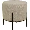 Mes Tabouret rond 35x35x37 cm en tissu bouclette marron