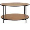 House Nordic Table basse ronde 80x45 cm en métal noir et chêne - VITEA