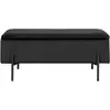 House Nordic Banc avec coffre de rangement en velours et métal - Noir - watford