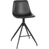 MONACO Chaise de comptoir en cuir synthétique noir avec pieds noirs House Nordic