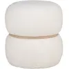 Maison et Styles Pouf - Milford - Blanc - Polyester - Ø 38 x 41 cm