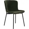 Chaise de salle à manger maceda en tissu bouclé vert foncé
