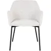 Meubles & Design Lot de 2 chaises tissu bouclé blanc style moderne