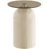 Solveig table d'angle Ø40cm beige, gris.