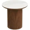 Frida table d'angle ø40cm blanc, brun foncé.