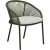 Noomi chaise de jardin avec coussin gris, vert.