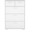 Commode 3 tiroirs + 2 tiroirs OLMO coloris blanc laqué