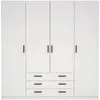 Tvilum Spell armoire b183 cm 4 portes et 3 tiroirs, blanc.