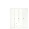 Armoire 4 portes + 2 tiroirs HARLINGTON coloris blanc