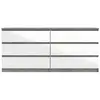Commode 2x3 tiroirs BEST LAK Blanc et béton