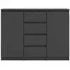 BUT Rangement 2 portes 4 tiroirs BEST LAK 2 noir mat